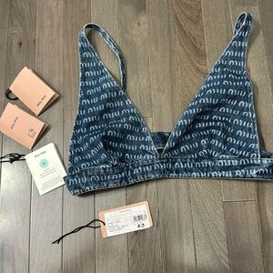 Miu Miu Denim Logo Top